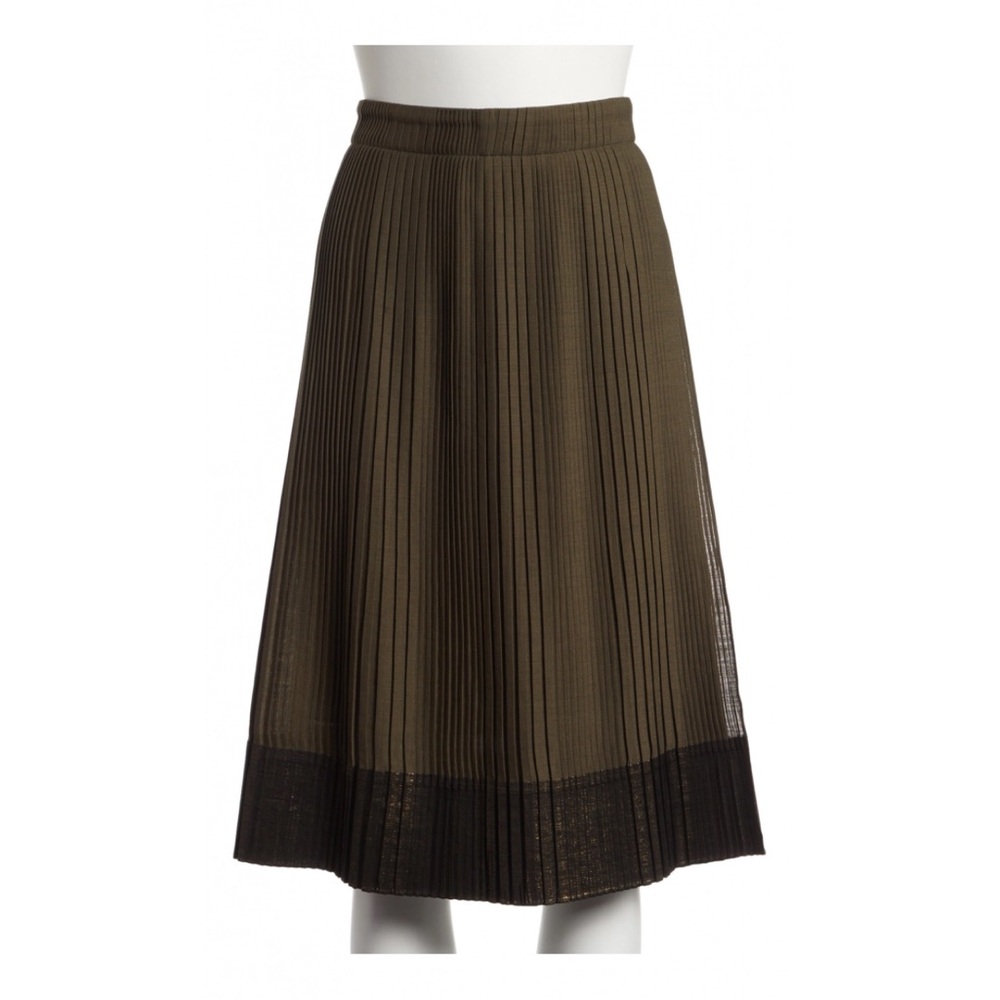 Brunello Cucinelli Olive Green pleated skirt - size 46